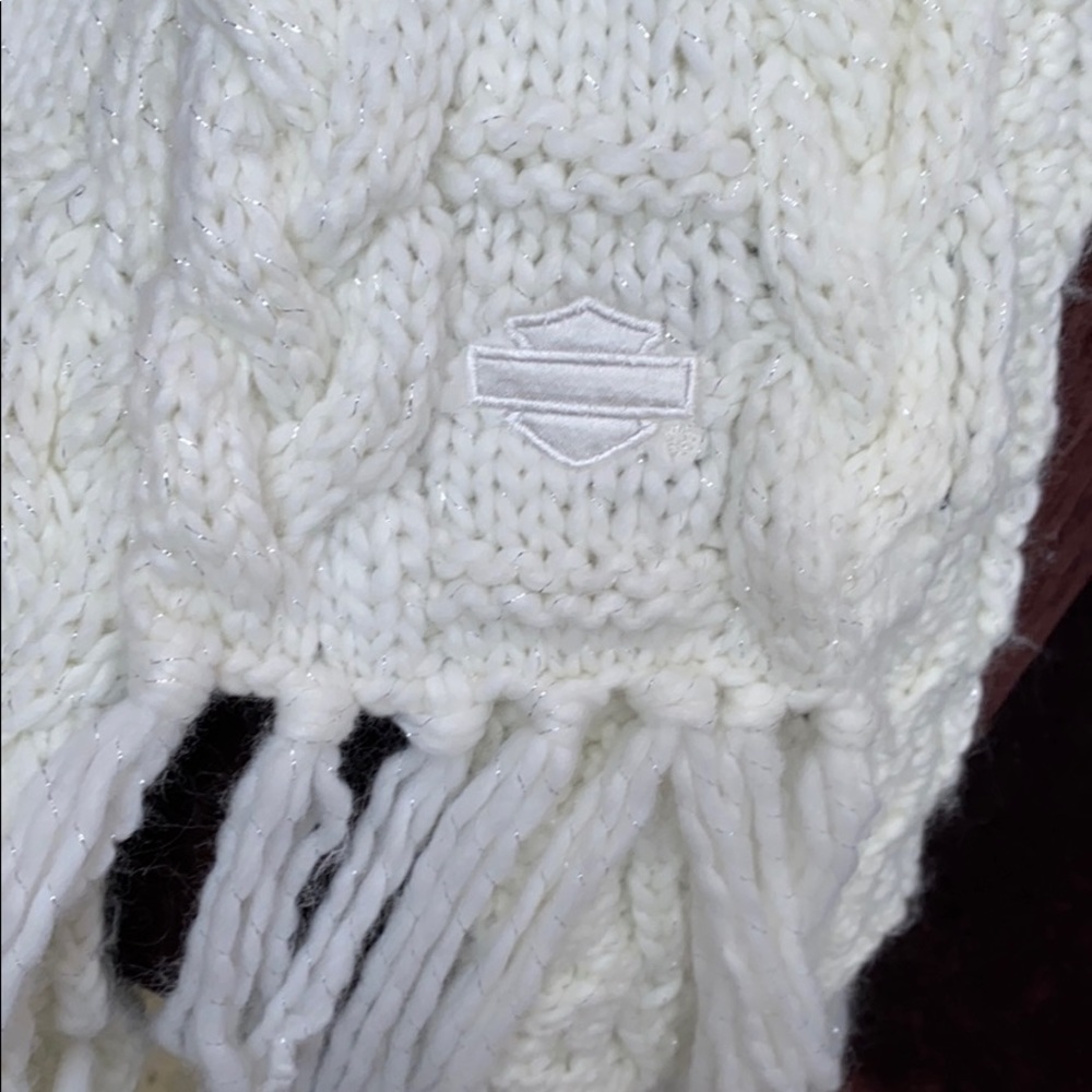 Harley Davidson white w glitter scarf EUC